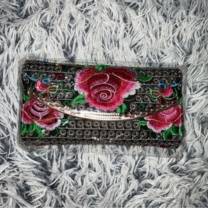 NWT Floral Clutch with Chain